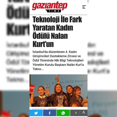 Teknoloji İle Fark Yaratan Kadın Ödülü Nalan Kurt’un!