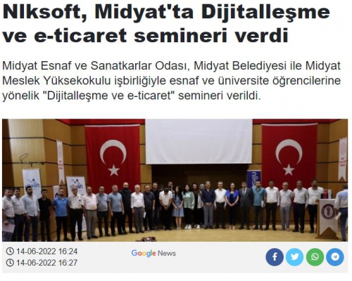 Nlksoft, Midyat ta Dijitalleşme ve E-Ticaret Semineri Verdi Başlığıyla  Mardin Söz Gazetesinde Yer Aldık