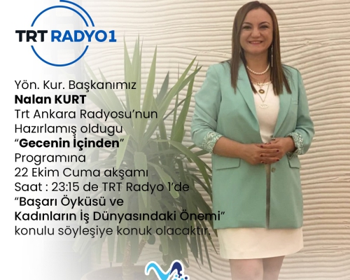 Yönetim Kurulu Başkanımız TRT Radyo 1 Canlı Yayın Konuğu