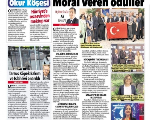 Hürriyet Gazetesi Moral Veren Ödüller Köşesindeyiz.