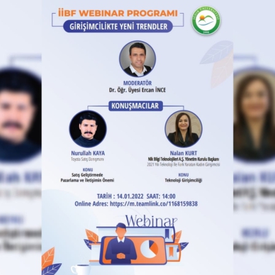  Iğdır  Üniversitesi İİBF Proğramı Girişimcilikte Yeni Trentler Webinarına Konuk Olduk!