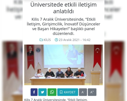 ÜNİVERSİTEDE ETKİLİ İLETİŞİM ANLATILDI- BAŞLIĞIYLA BURSA HABER DE YER ALDIK