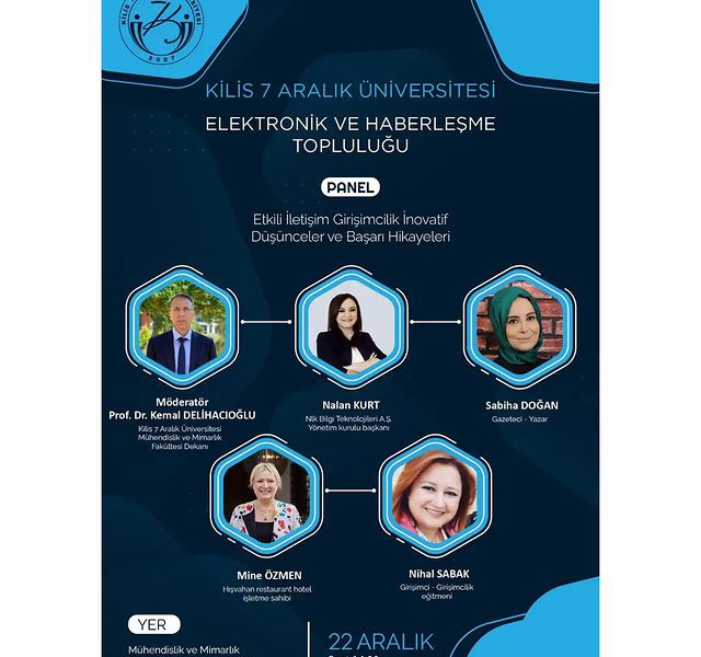 Kilis 7 Aralık Üniversitesi Elektronik ve Haberleşme Topluluğu ile Yapılan Panelde Yerimizi Aldık