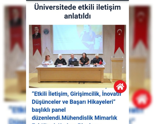 ÜNİVERSİTEDE ETKİLİ İLETİŞİM ANLATILDI- BAŞLIĞIYLA SABAH GAZETESİN DE YER ALDIK