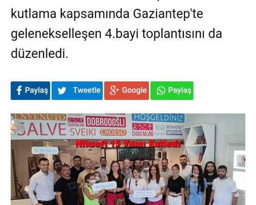 Basında 15. Yılımız ile Yerimiz Aldık.